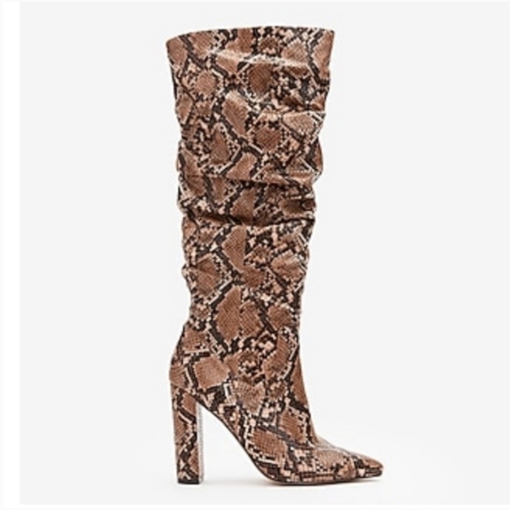 SNAKESKIN SLOUCHY BOOTS